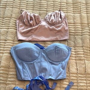 Pink and Blue Bustier Tops